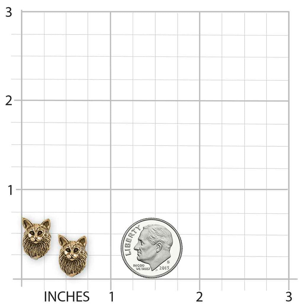 Maine Coon Earrings 14k Gold Vermeil Handmade Maine Coon Jewelry  MC2H-EVM