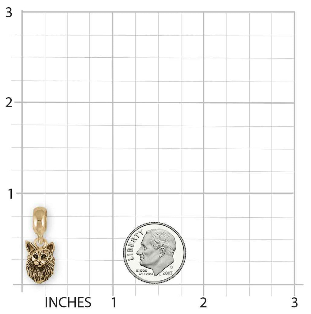 Maine Coon Charm Slide 14k Gold Vermeil Handmade Maine Coon Jewelry This Charm Will Fit A Pandora® Slide Bracelet MC2H-PNSVM