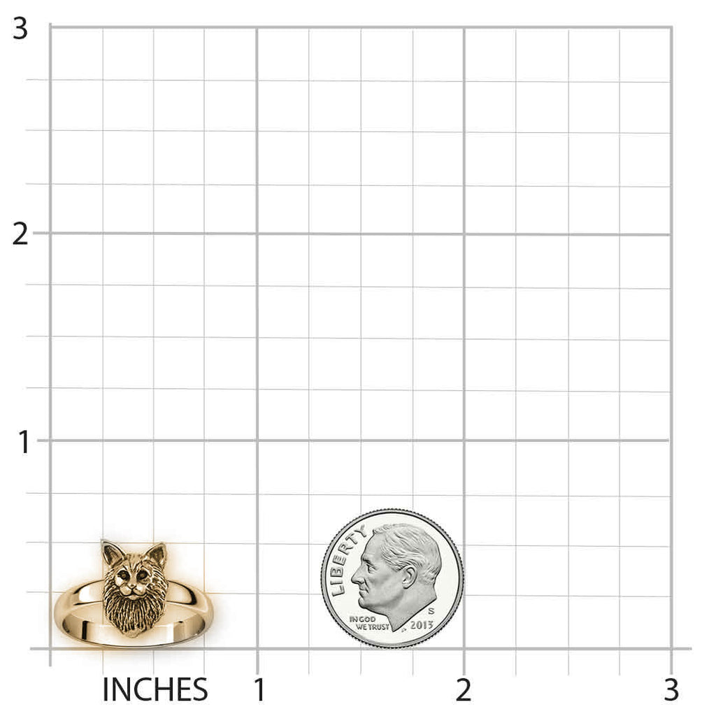 Maine Coon Ring 14k Gold Vermeil Handmade Maine Coon Jewelry  MC2H-RVM