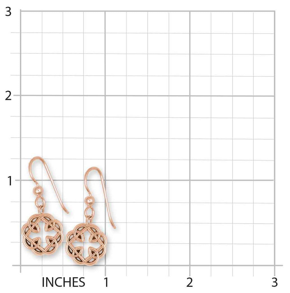 Celtic Cross Knot Father And Daughter Cross Earrings 14k Rose Gold Vermeil Handmade Celtic Cross Jewelry  MFC3-ERVM