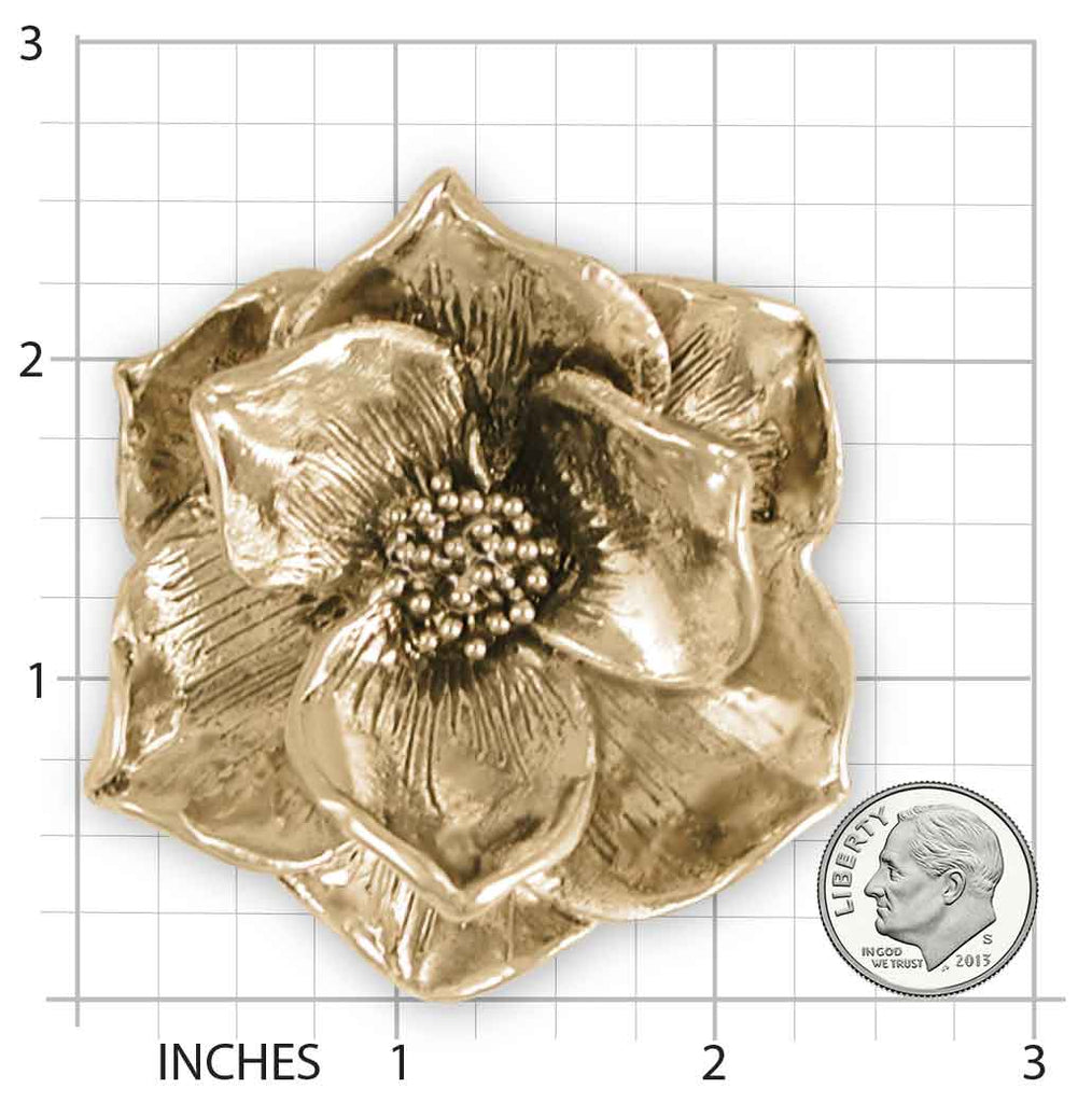 Magnolia Pendant Jewelry 14k Yellow Gold Vermeil Handmade Flower Pendant MG3-PVM