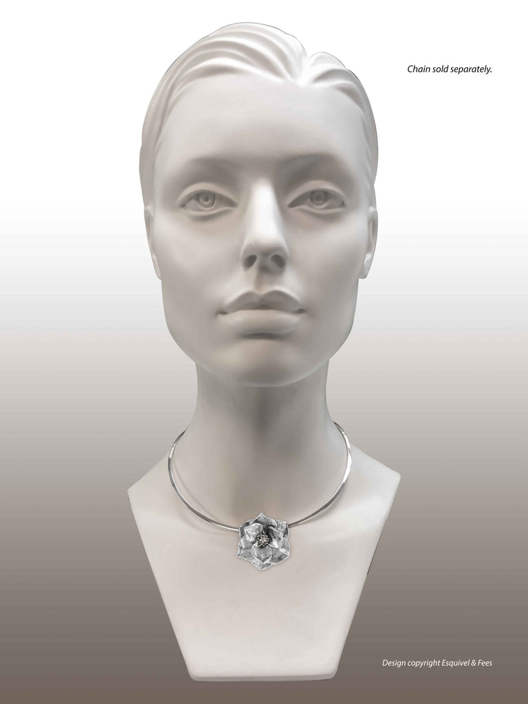 Magnolia Pendant Jewelry Sterling Silver Handmade Flower Pendant MG3-CS