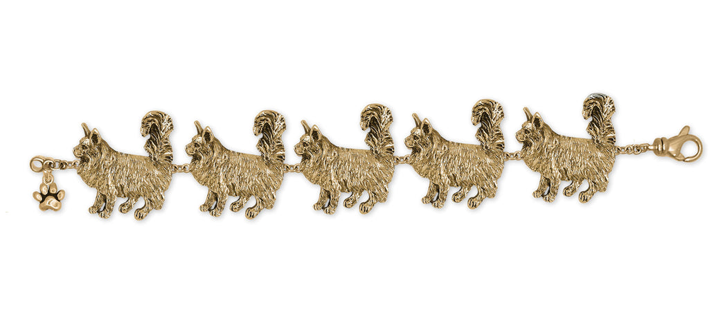 Main Coon Charms Main Coon Bracelet 14k Yellow Gold Maine Coon Cat Jewelry Main Coon jewelry