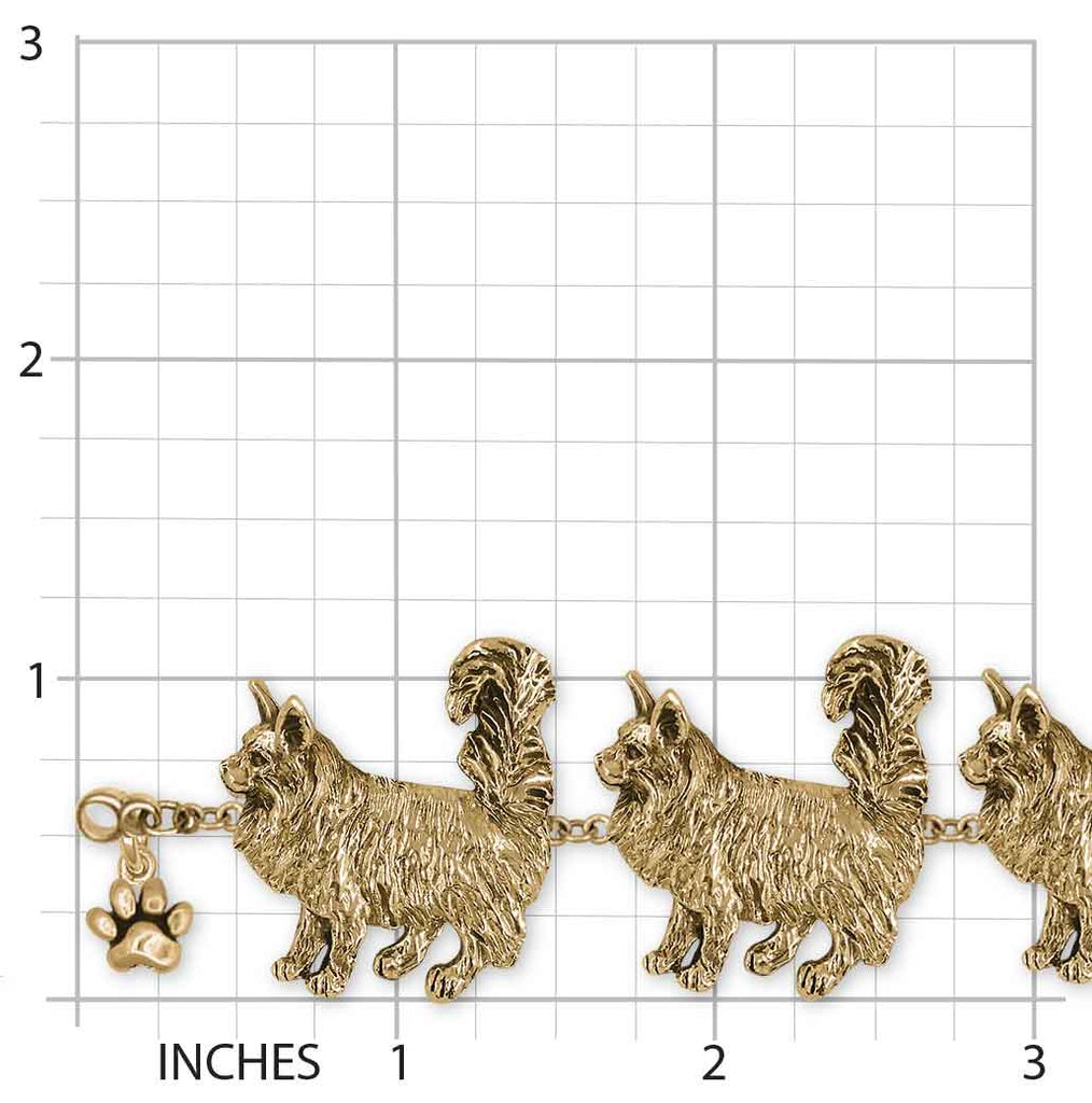 Maine Coon Bracelet 14k Gold Vermeil Handmade Maine Coon Cat Jewelry  MN14-BRCM