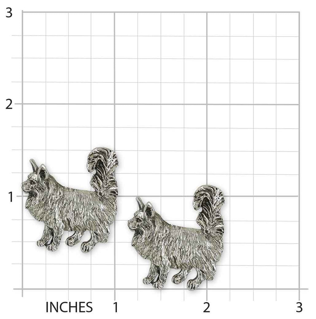 Maine Coon Cufflinks Sterling Silver Handmade Maine Coon Cat Jewelry  MN14-CL