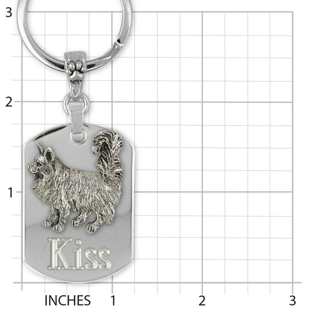 Maine Coon Key Ring Sterling Silver And Stainless Steel Handmade Maine Coon Cat Jewelry  MN14-KR