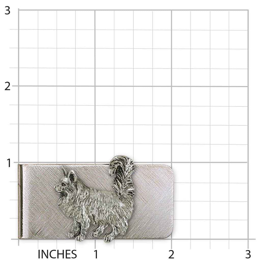 Maine Coon Money Clip Sterling Silver And Stainless Steel Handmade Maine Coon Cat Jewelry  MN14-MC