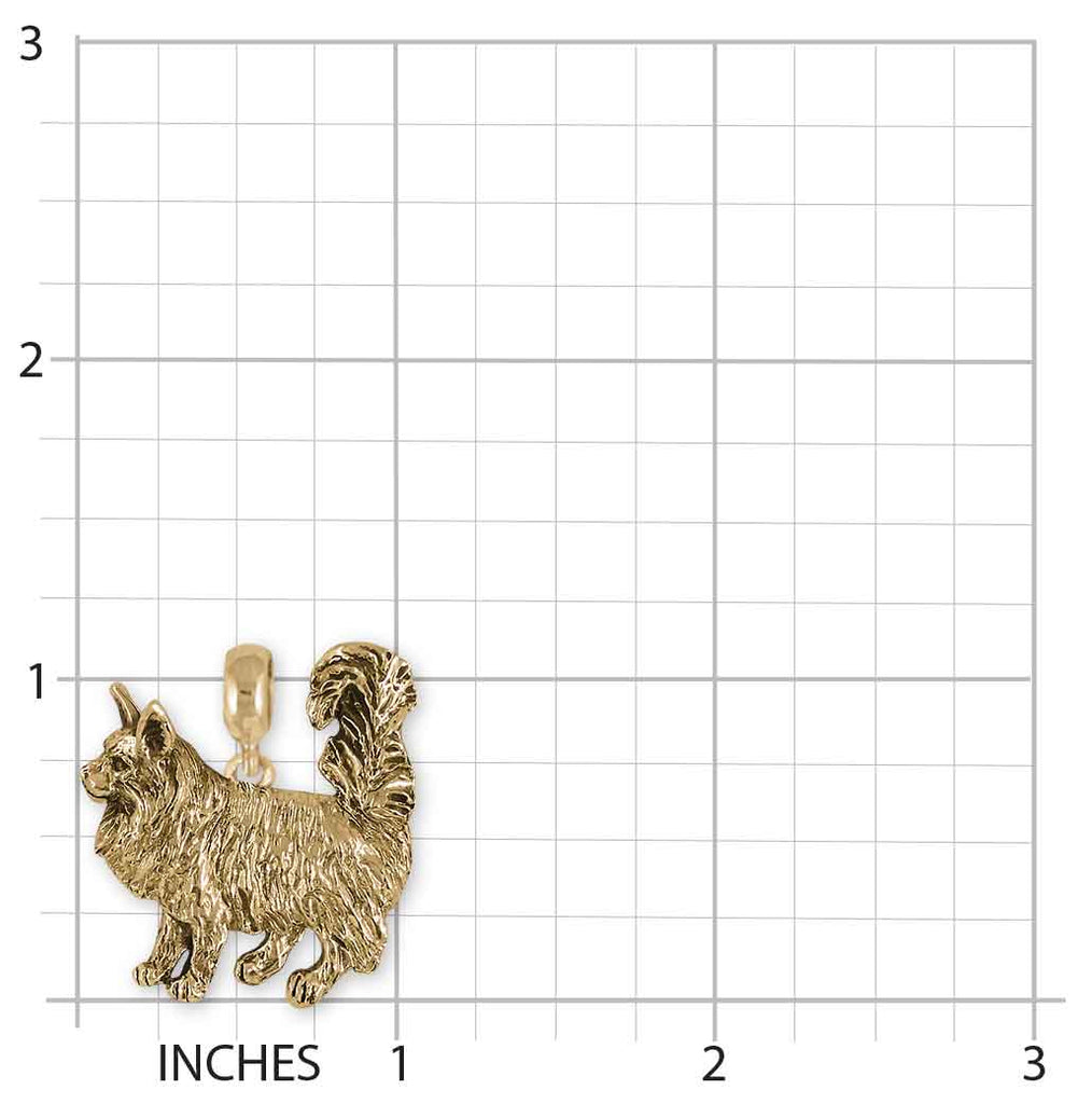 Maine Coon Charm Slide 14k Yellow Gold Handmade Maine Coon Cat Jewelry This Charm Will Fit A Pandora® Slide Bracelet MN14-PNSG