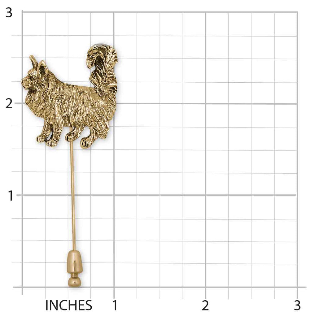 Maine Coon Brooch Pin 14k Gold Vermeil Handmade Maine Coon Cat Jewelry  MN14-STPVM