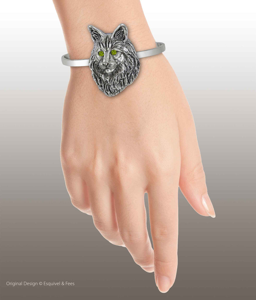 Maine Coon Bracelet Sterling Silver Handmade Maine Coon Jewelry  MN17-SCB