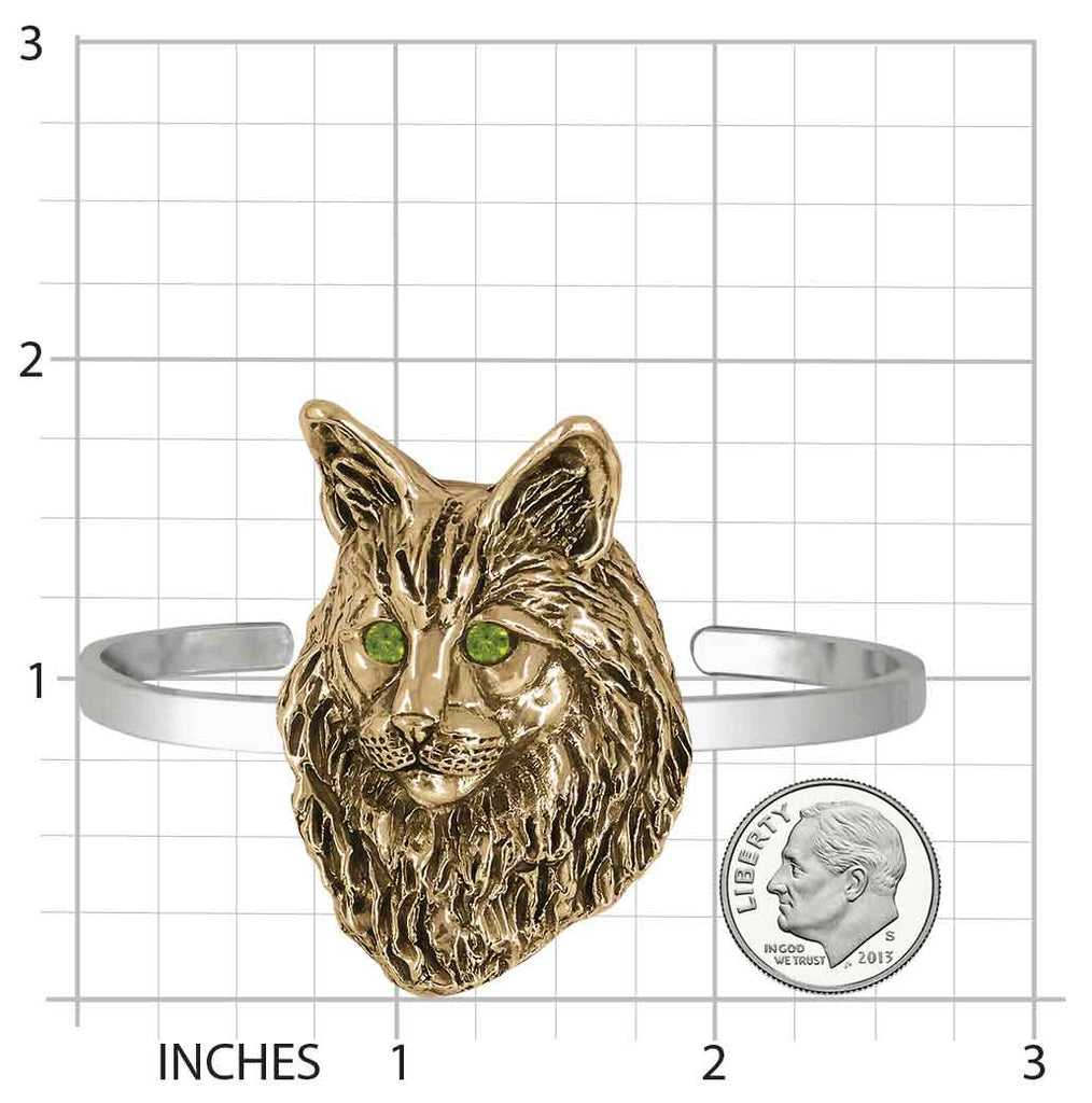 Maine Coon Bracelet 14k Gold Vermeil Handmade Maine Coon Jewelry  MN17-SCBVM