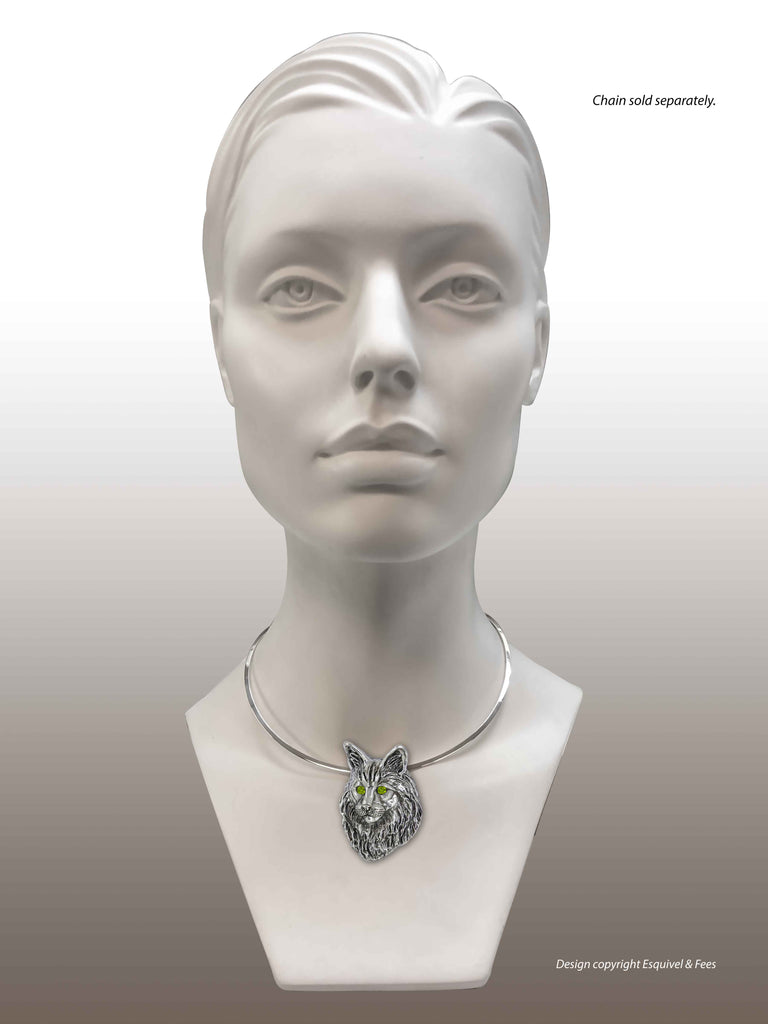 Maine Coon Pendant Sterling Silver Handmade Maine Coon Jewelry  MN17-SP