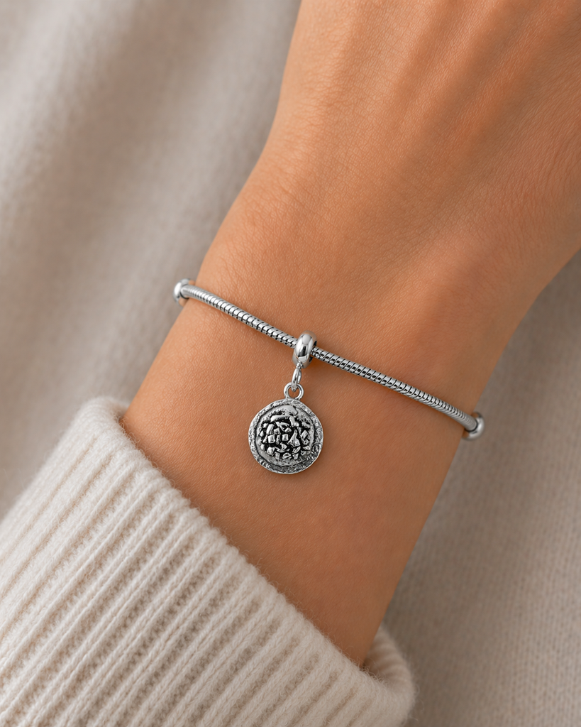 Taco Charm Slide Sterling Silver Taco Bracelet Charm Bead Gift MX1-PNS