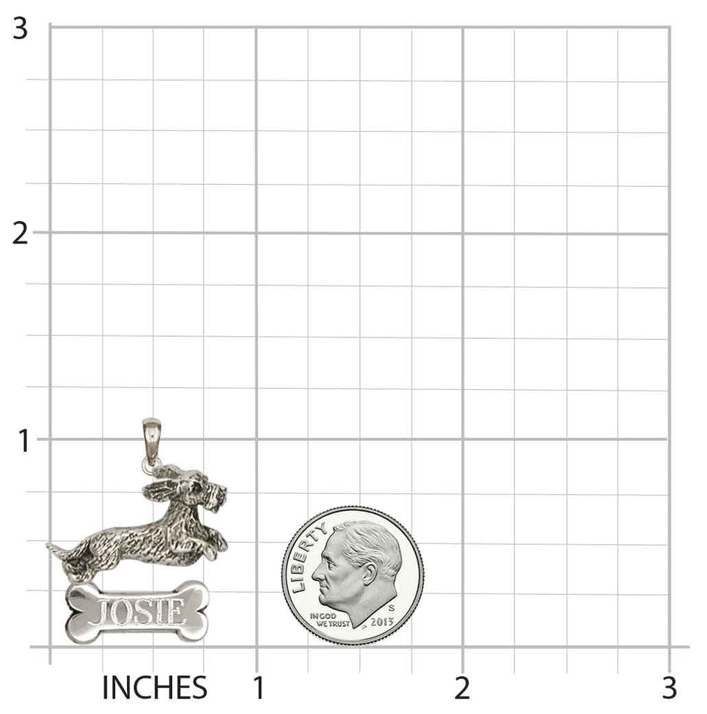 Wire Hair Dachshund Pendant Jewelry Sterling Silver Handmade Dog Pendant WD5-BNP