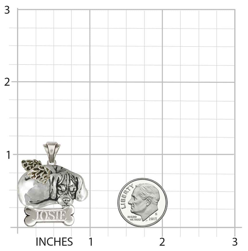 Napping Puggle Angel Personalized Pendant Jewelry Sterling Silver Napping Puggle Angel Dog Personalized Pendant PGL6-ANP