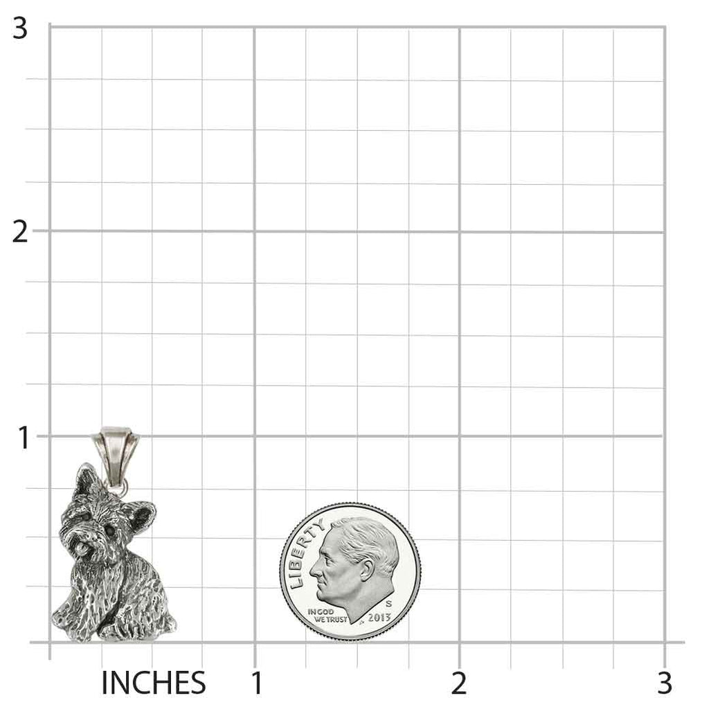 Yorkie Pendant Jewelry Sterling Silver Handmade Dog Pendant YK341X-P