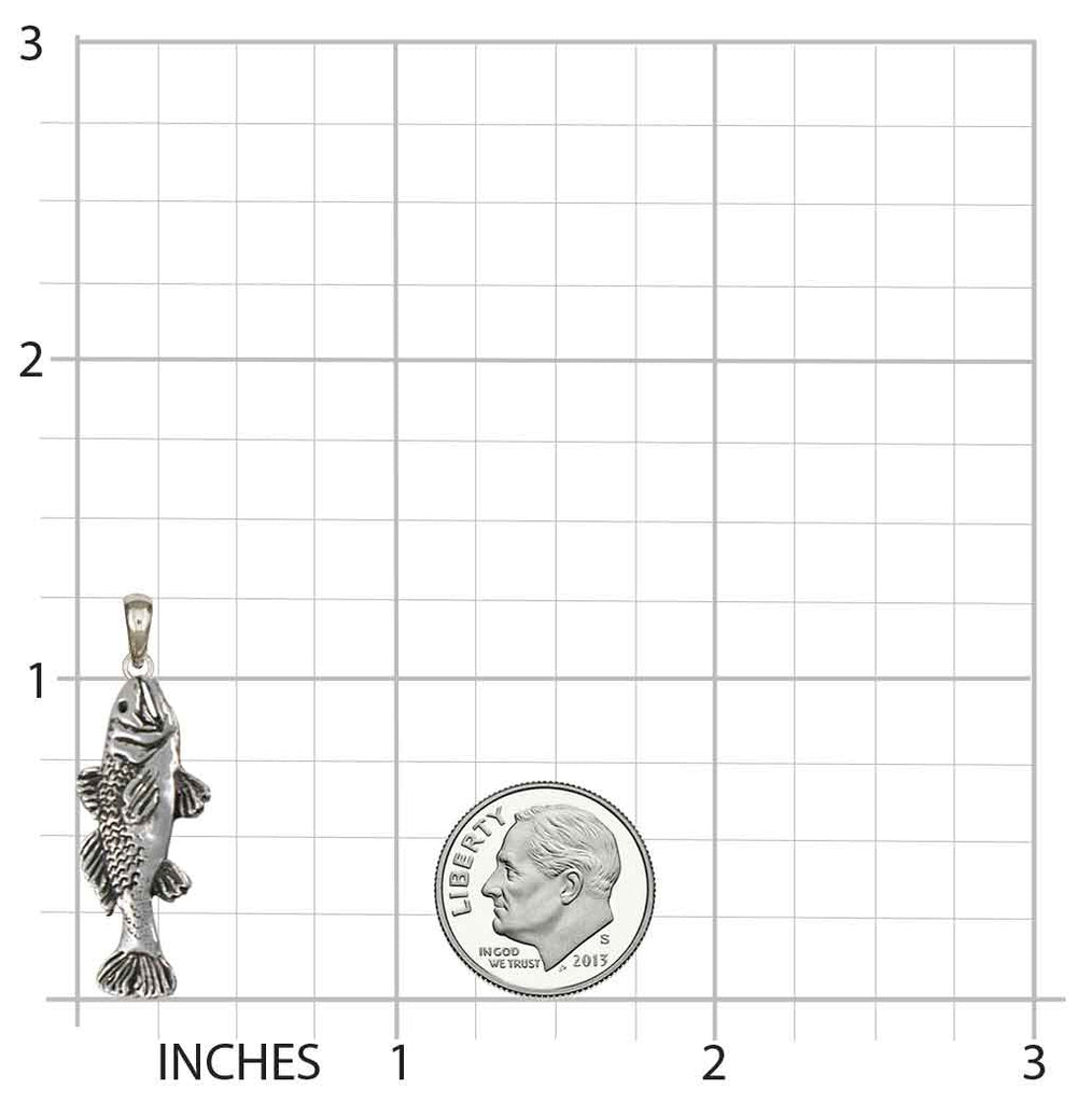 Trout Pendant Jewelry Sterling Silver Handmade Fish Pendant TU1-P