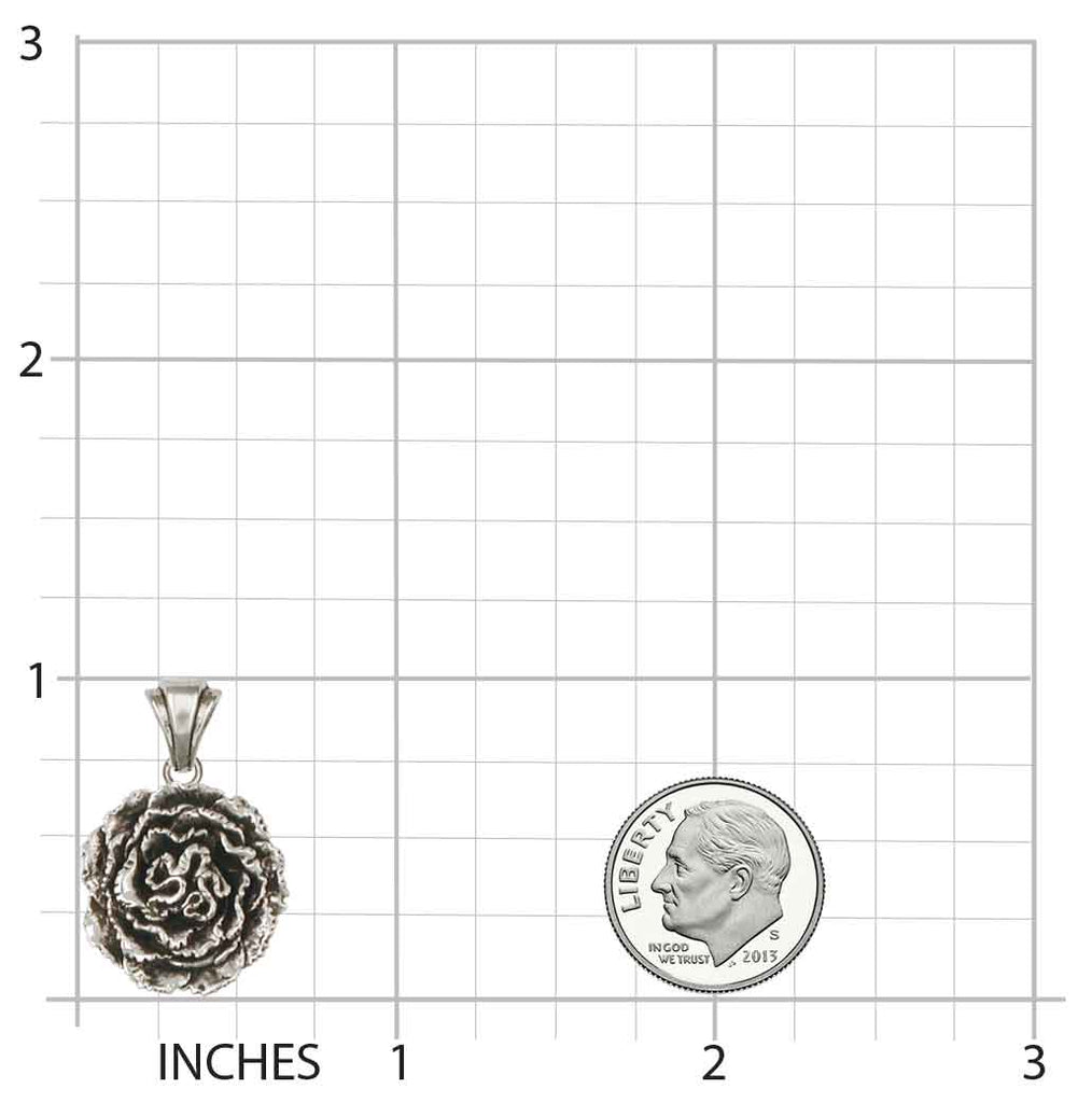 Carnation Pendant Jewelry Sterling Silver Handmade Flower Pendant CN2-P