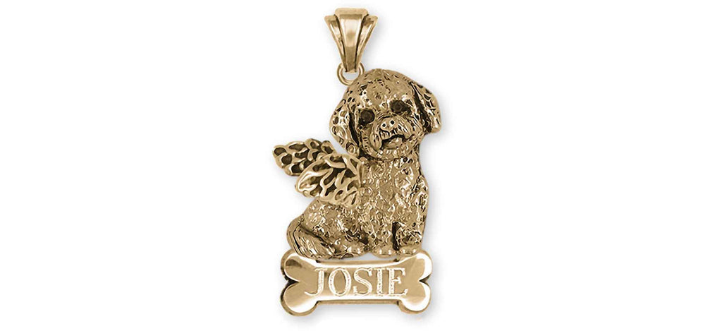 Poochon Charms Poochon Personalized Pendant 14k Gold Vermeil Bichapoo Jewelry Poochon jewelry