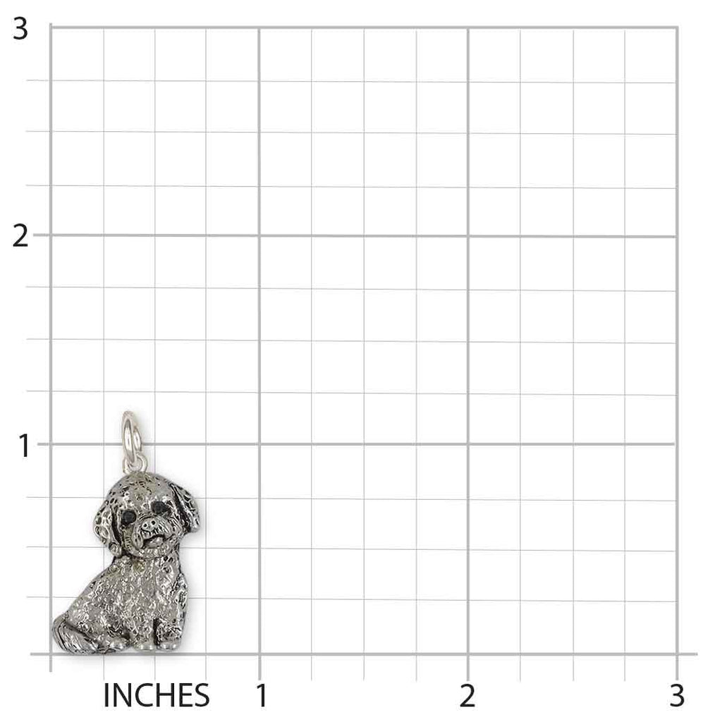 Poochon Charm Sterling Silver Handmade Bichapoo Jewelry  PC1-C