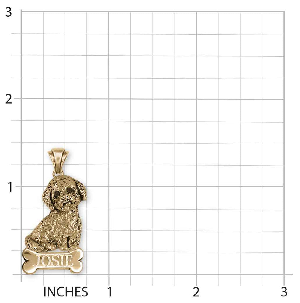 Poochon Pendant 14k Gold Vermeil Handmade Bichapoo Jewelry  PC1-NPVM