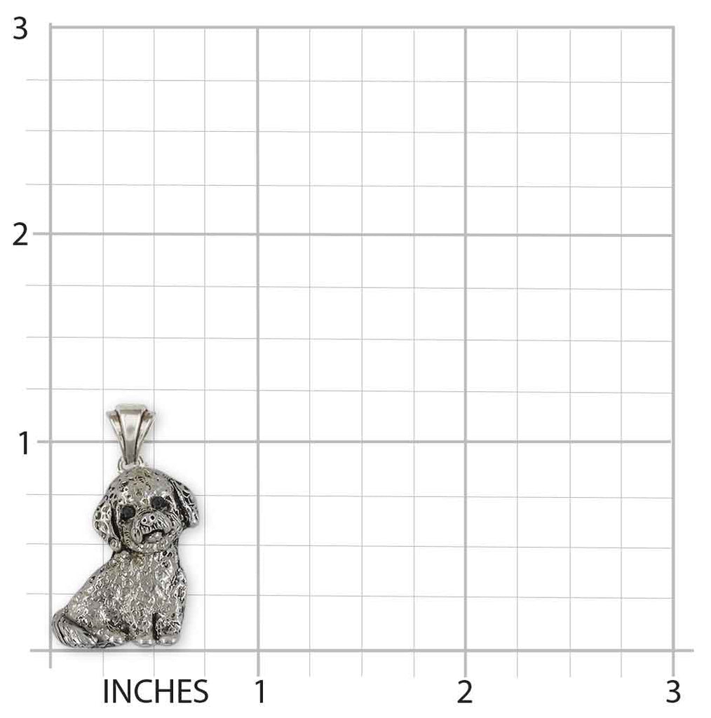 Poochon Pendant Sterling Silver Handmade Bichapoo Jewelry  PC1-P