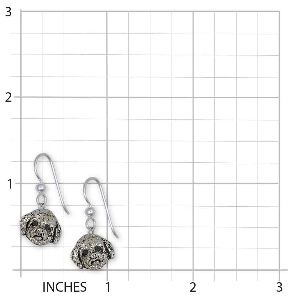 Poochon Earrings Sterling Silver Handmade Bichapoo Jewelry  PC1H-E