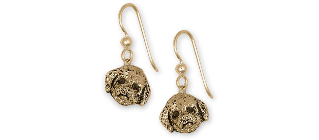 Poochon Charms Poochon Earrings 14k Yellow Gold Bichapoo Jewelry Poochon jewelry