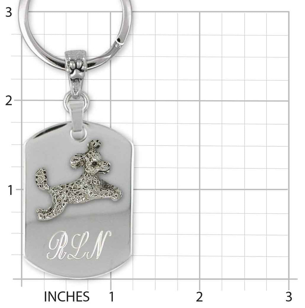 Poodle Personalized Key Ring Sterling Silver And Stainless Steel Handmade Poodle Key Ring Jewelry  PD10-KR