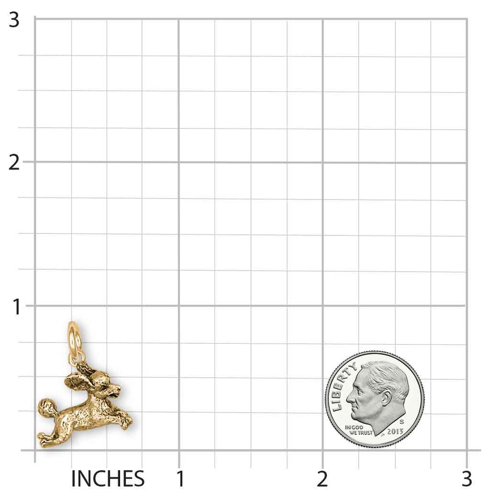 Poodle Jewelry 14k Gold Handmade Poodle Charm  PD232X-CG