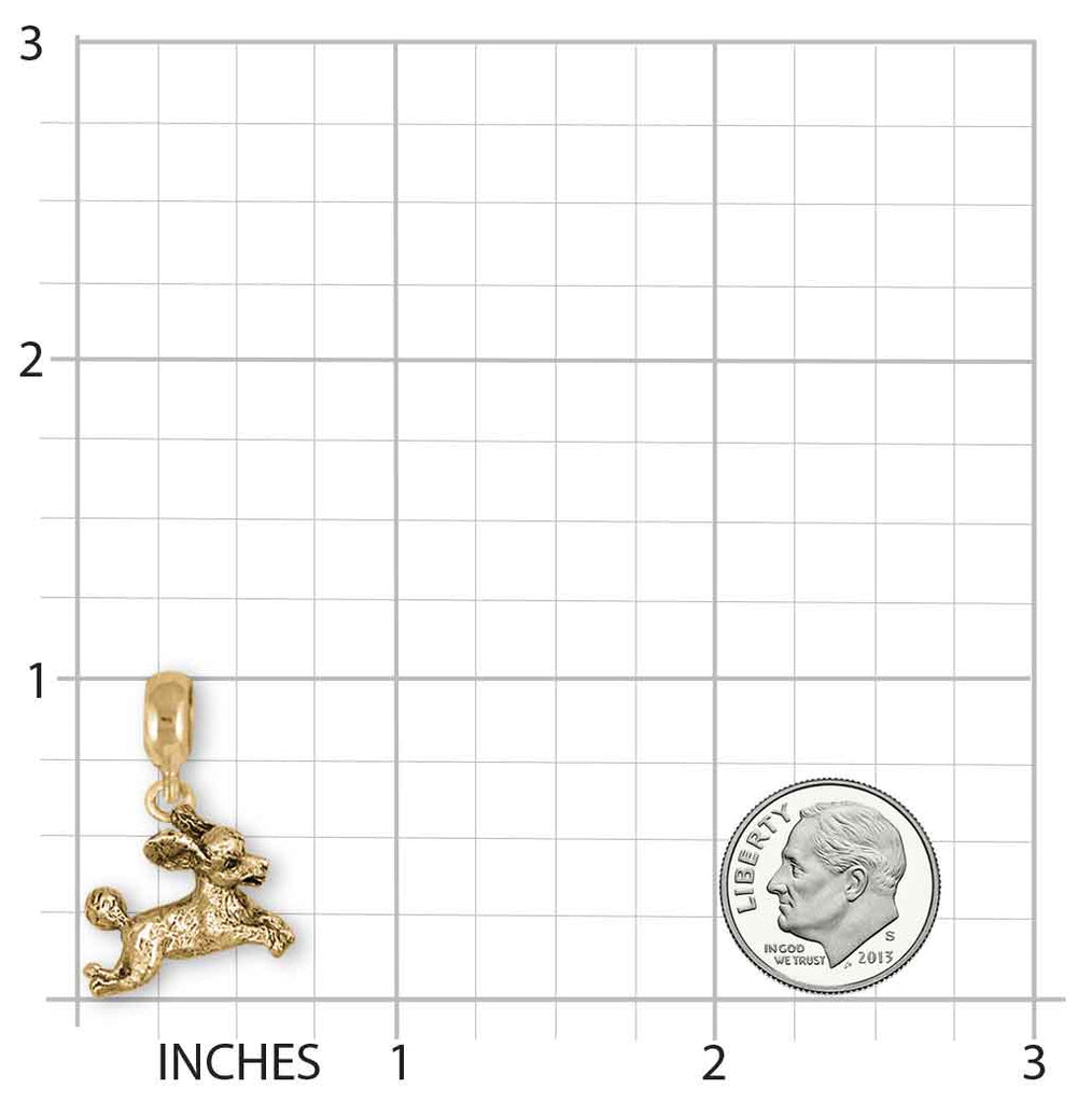 Poodle Jewelry 14k Gold Handmade Poodle Charm Slide This Charm Will Fit A Pandora® Slide Bracelet PD232X-PNSG