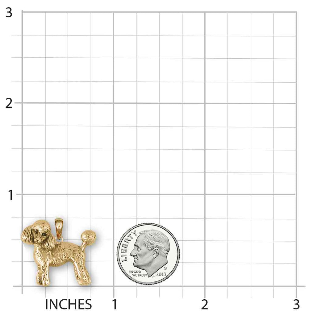 Poodle Pendant 14k Yellow Gold Vermeil Dog Jewelry PD55-PVM