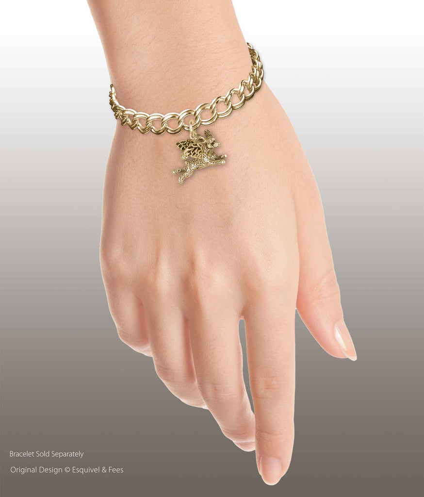 Poodle Angel Charm Handmade 14K Gold Vermeil Dog Jewelry PD60A-CVM