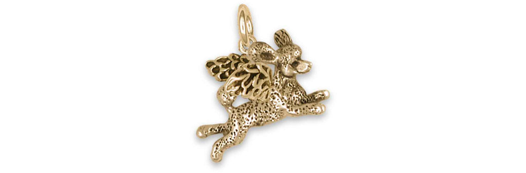 Poodle Angel Charm Handmade 14K Gold Vermeil Dog Jewelry PD60A-CVM