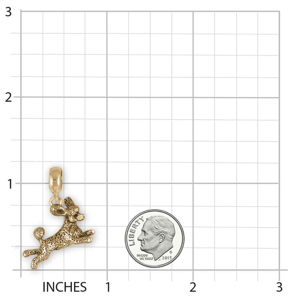 Poodle Slide Charm Handmade 14K Gold Vermeil Dog Jewelry PD60-pnsvm