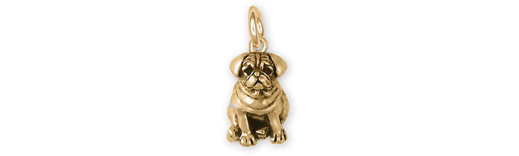 Pug Charms Pug Charm 14k Gold Vermeil Pug Jewelry Pug jewelry