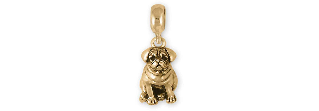 Pug Charms Pug Charm Slide 14k Gold Vermeil Pug Jewelry Pug jewelry