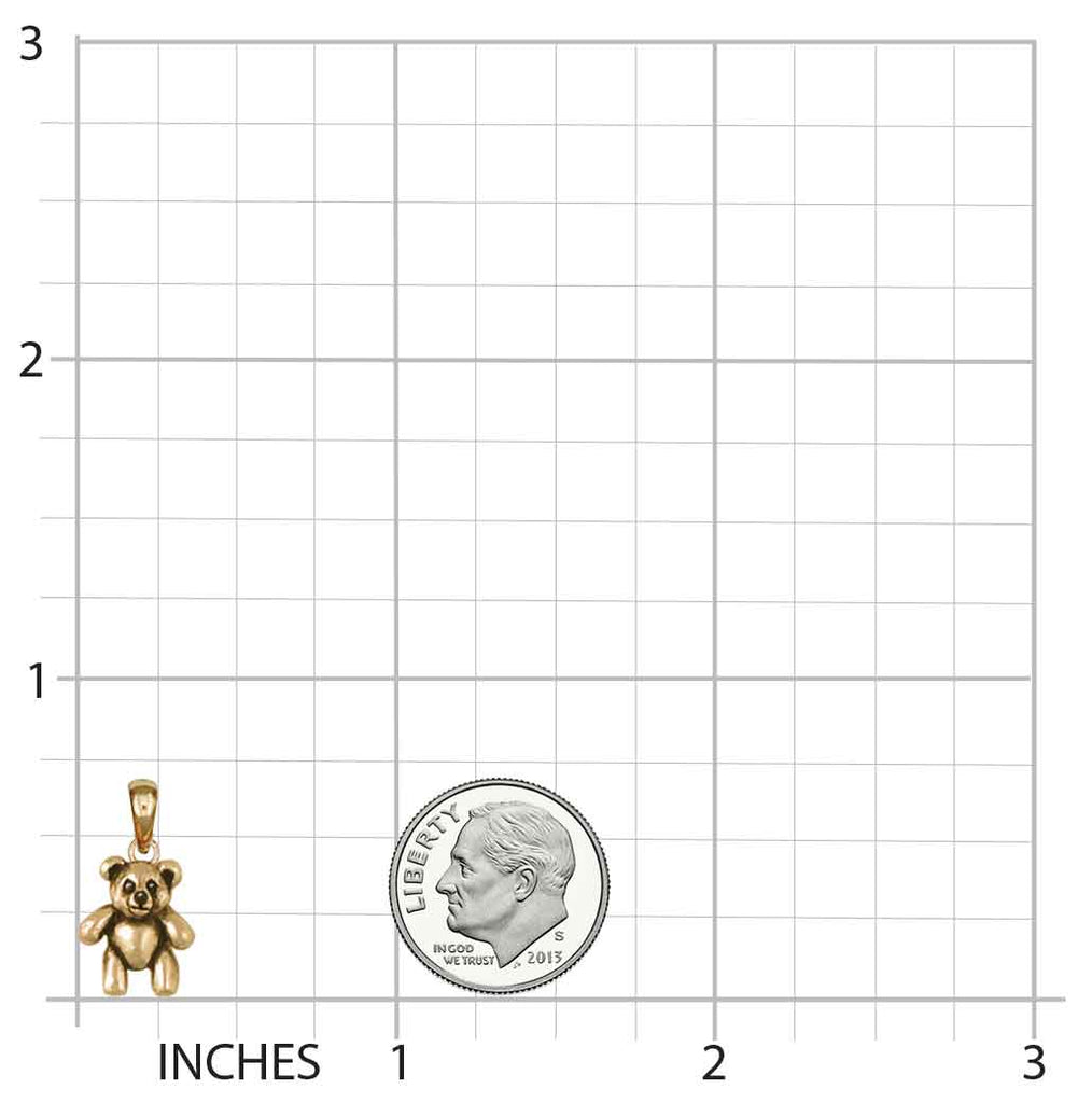 Teddy Bear Pendant Jewelry 14k Gold Handmade Teddy Bear Pendant TB16-PG