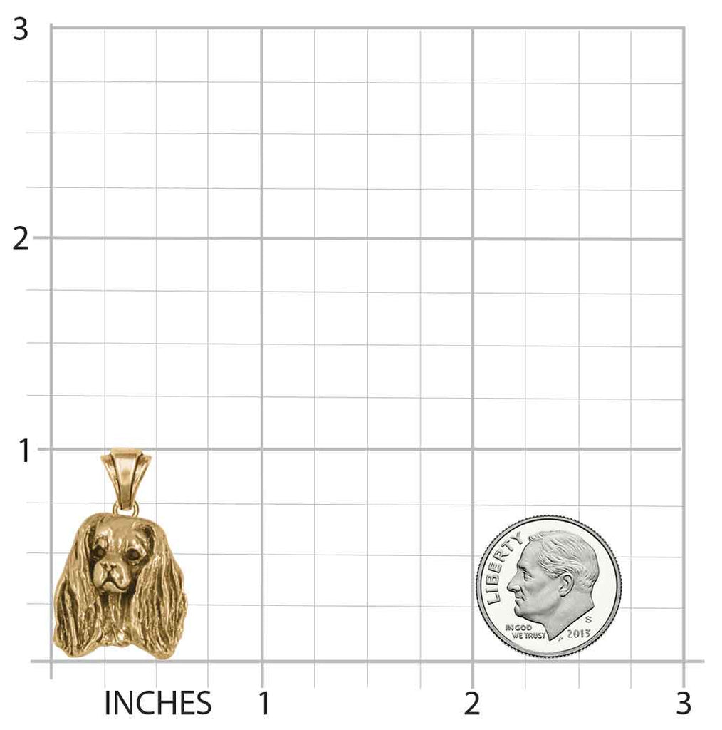 Cavalier King Charles Spaniel Jewelry 14k Yellow Gold Handmade Cavalier Pendant  CVL2-PG