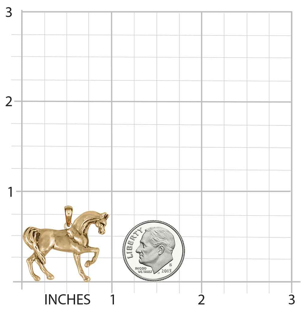 Horse Pendant Jewelry 14k Gold Handmade Horse Pendant EQU12-PG