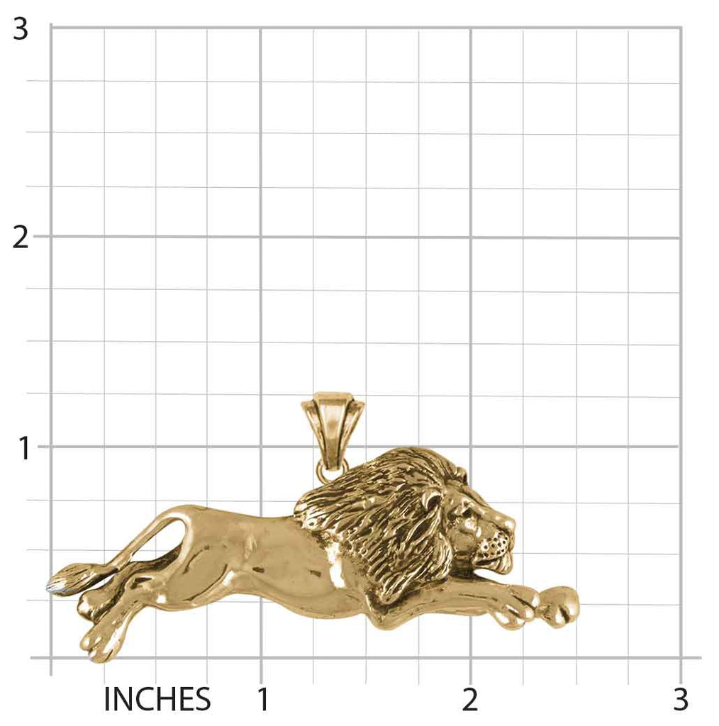 Lion Pendant Jewelry Gold Vermeil Handmade Lion Pendant LION9-PVM