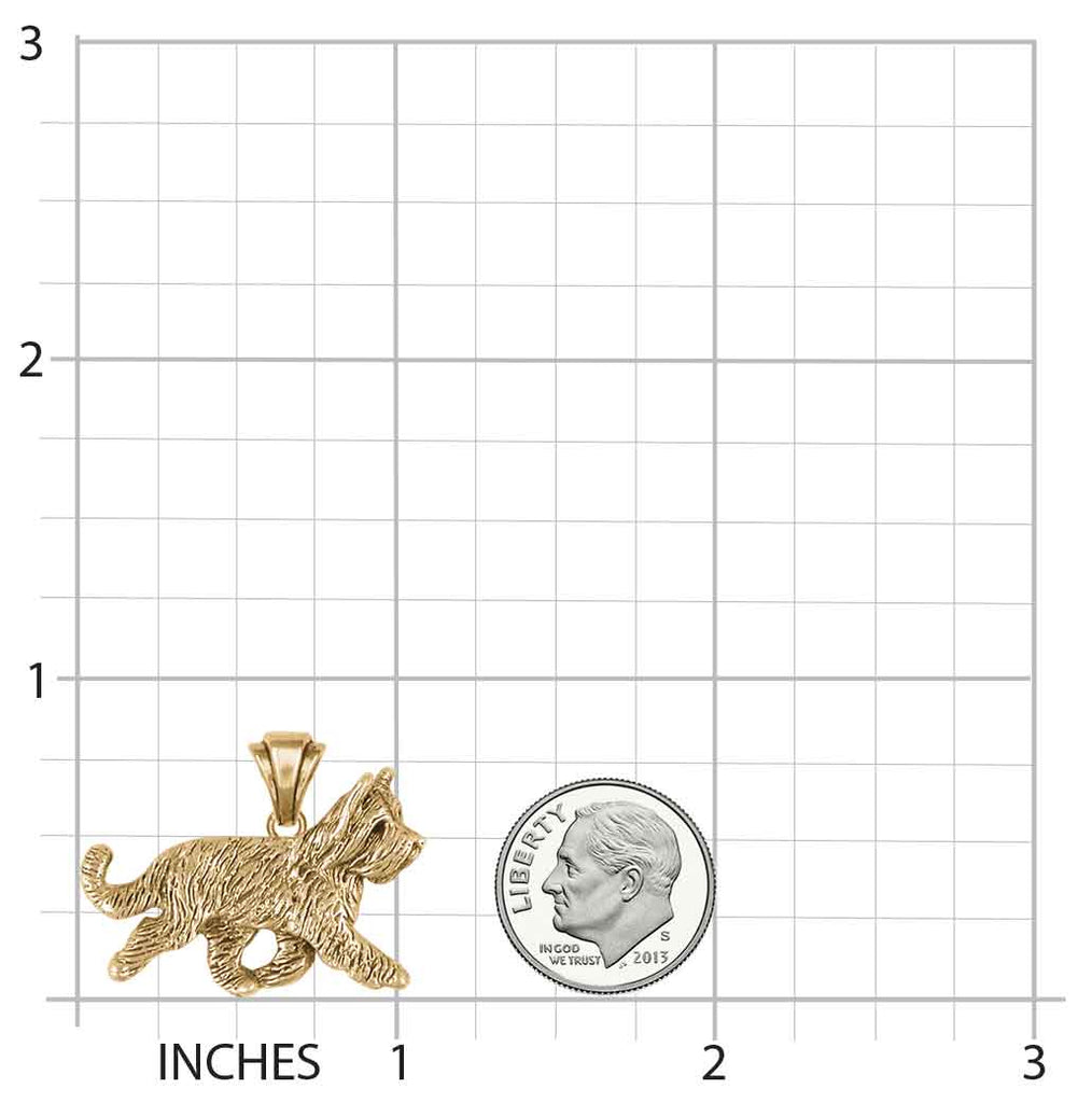 Briard Pendant Jewelry 14k Gold Handmade Dog Pendant BRD2X-PG