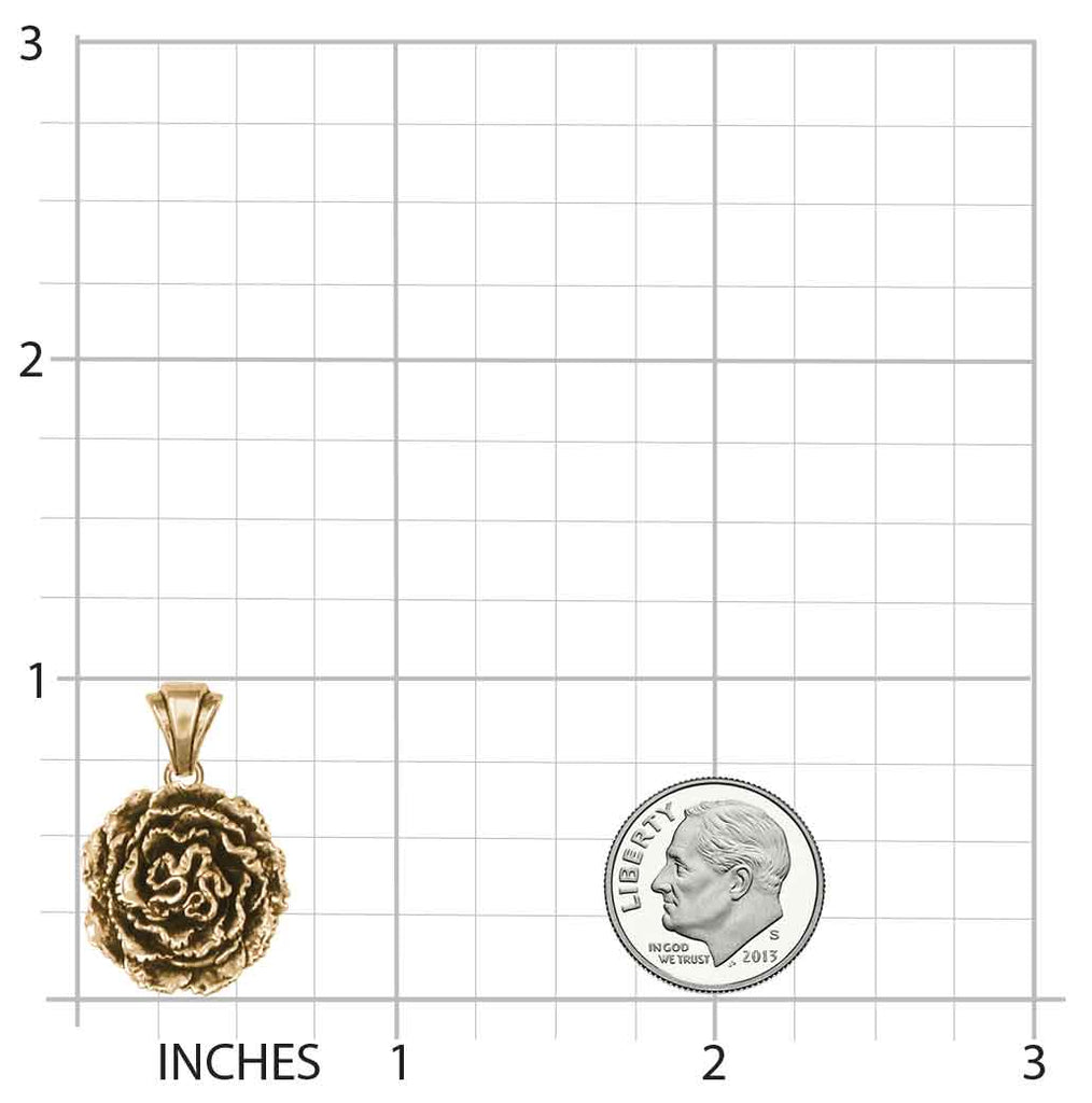 Carnation Pendant Jewelry 14k Gold Handmade Flower Pendant CN2-PG