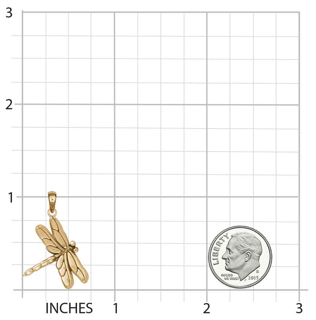 Dragonfly Jewelry Gold Vermeil Handmade Dragonfly Pendant  DY1-PVM