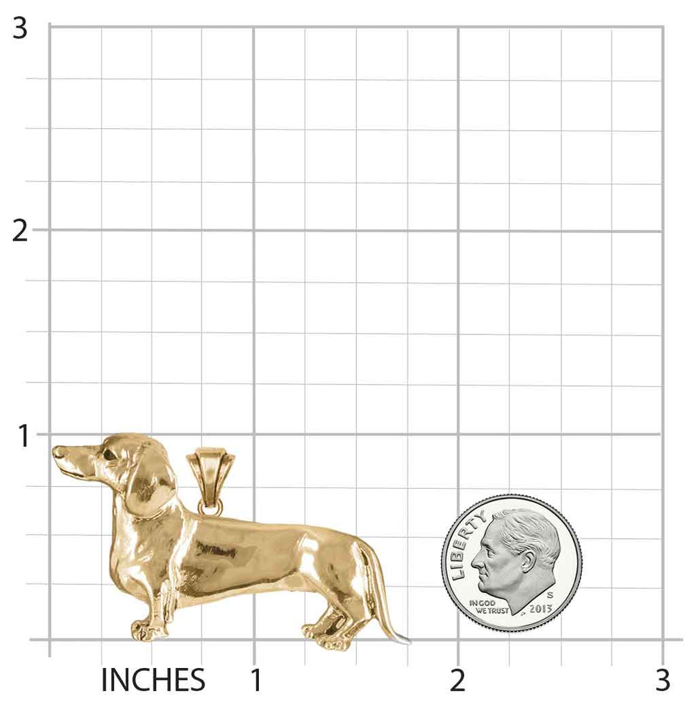 Dachshund Jewelry 14k Yellow Gold Handmade Dachshund Pendant  D53-PG