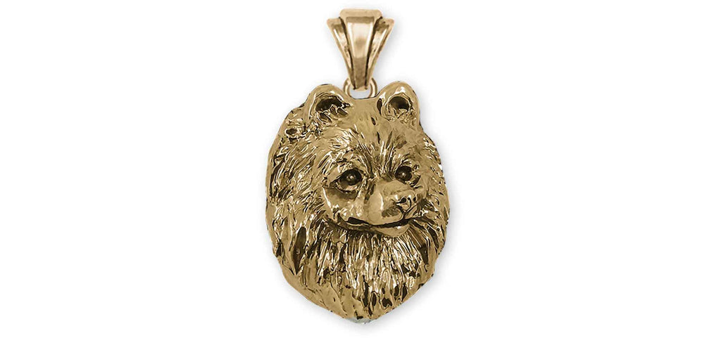 Pomeranian Charms Pomeranian Pendant 14k Yellow Gold Pomeranian Jewelry Pomeranian jewelry