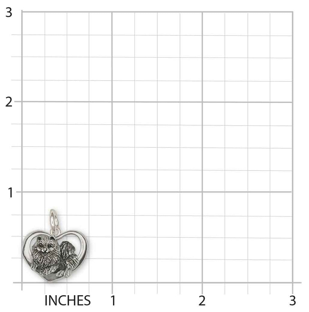 Pomeranian Charm Sterling Silver Handmade Pomeranian Jewelry  PM24-C