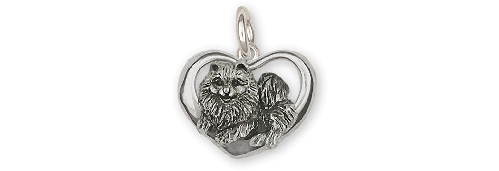 Pomeranian Charms Pomeranian Charm Sterling Silver Pomeranian Jewelry Pomeranian jewelry