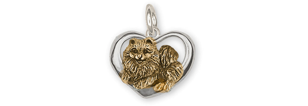 Pomeranian Charms Pomeranian Charm 14k Gold Vermeil Pomeranian Jewelry Pomeranian jewelry