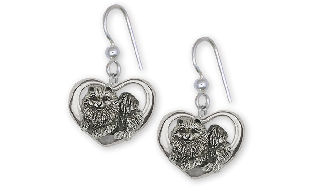 Pomeranian Charms Pomeranian Earrings Sterling Silver Pomeranian Jewelry Pomeranian jewelry